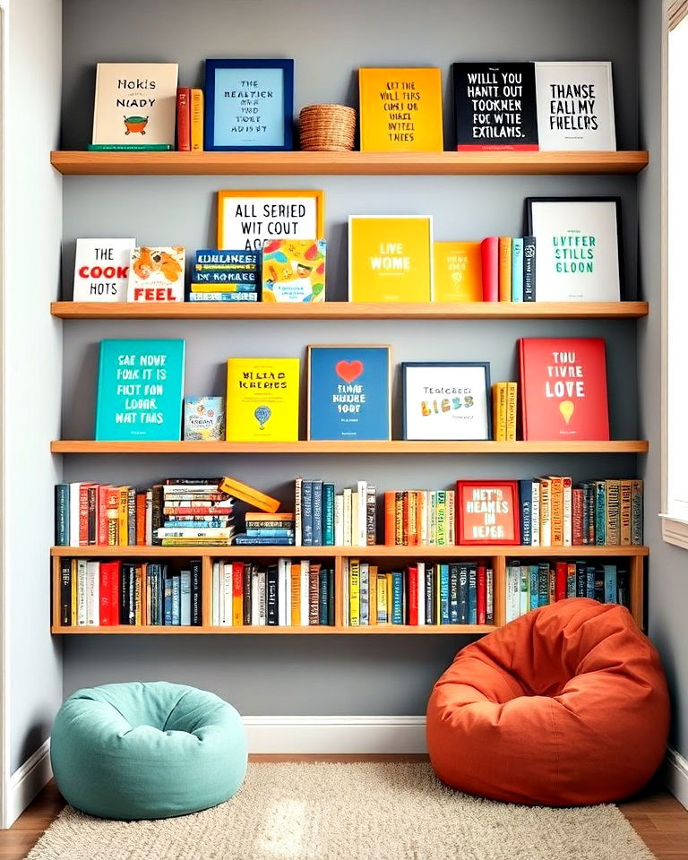 book themed gallery wall - 25 Kids Room Accent Wall