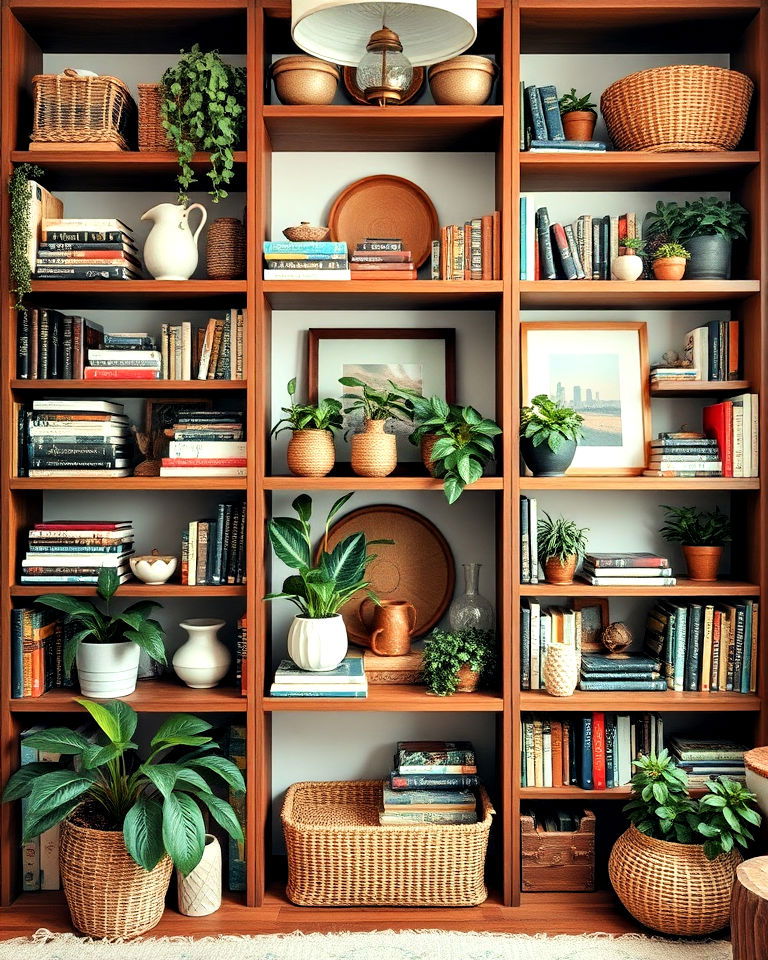 bookshelves for an artful bohemian display - 25 Bohemian Eclectic Interior Design Ideas