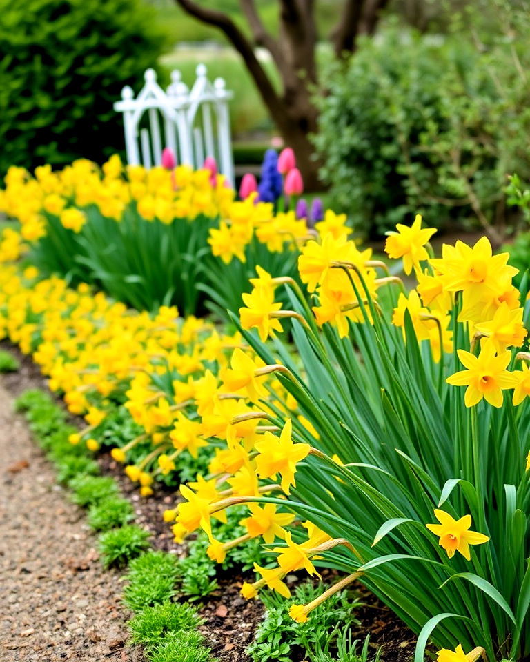 border planting for color contrast - 15 Daffodil Garden Ideas