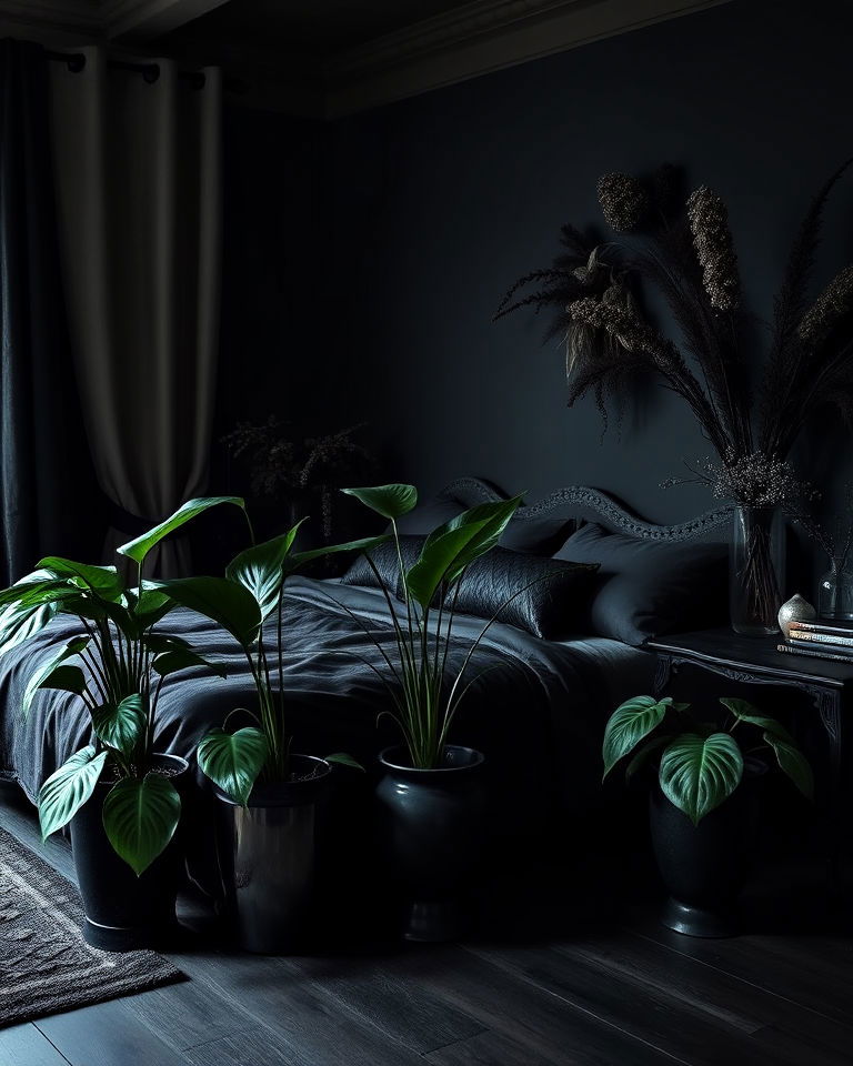 botanical accents with a gothic twist - 20 Whimsigoth Bedroom Ideas
