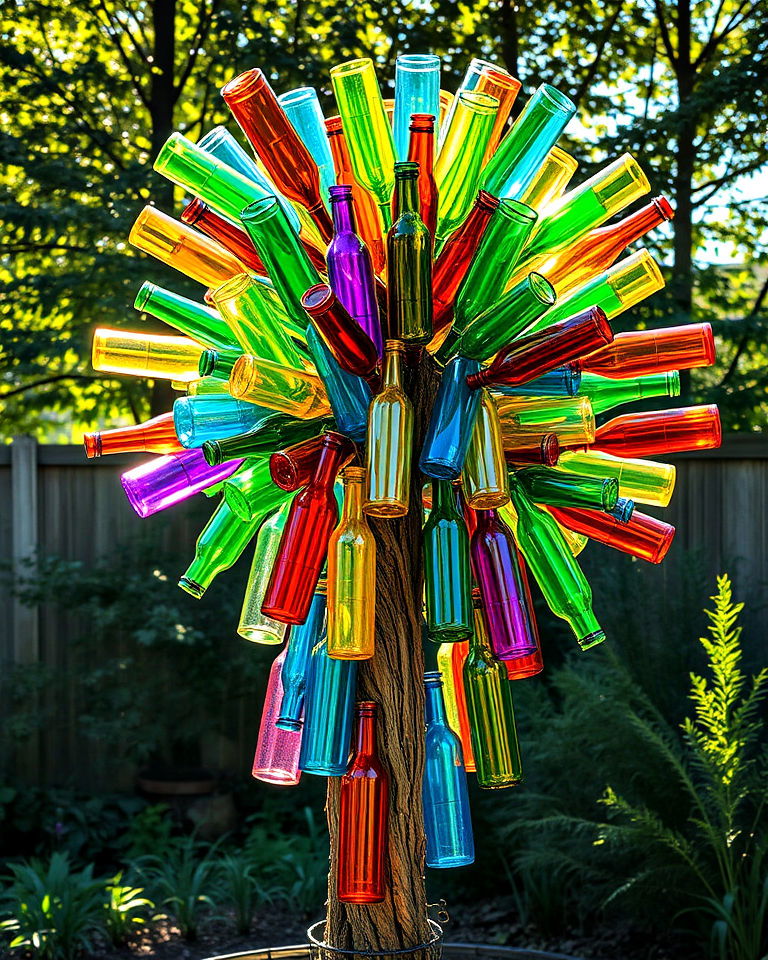 bottle whimsical tree display - 20 Whimsical Garden Ideas