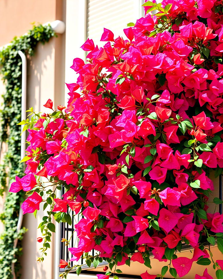 bougainvillea transforms balconies with its cascading blooms - 20 Best Balcony Plants