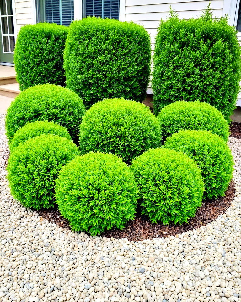boxwood and gravel garden for front yard - 15 Front Yard Boxwood Shrubs