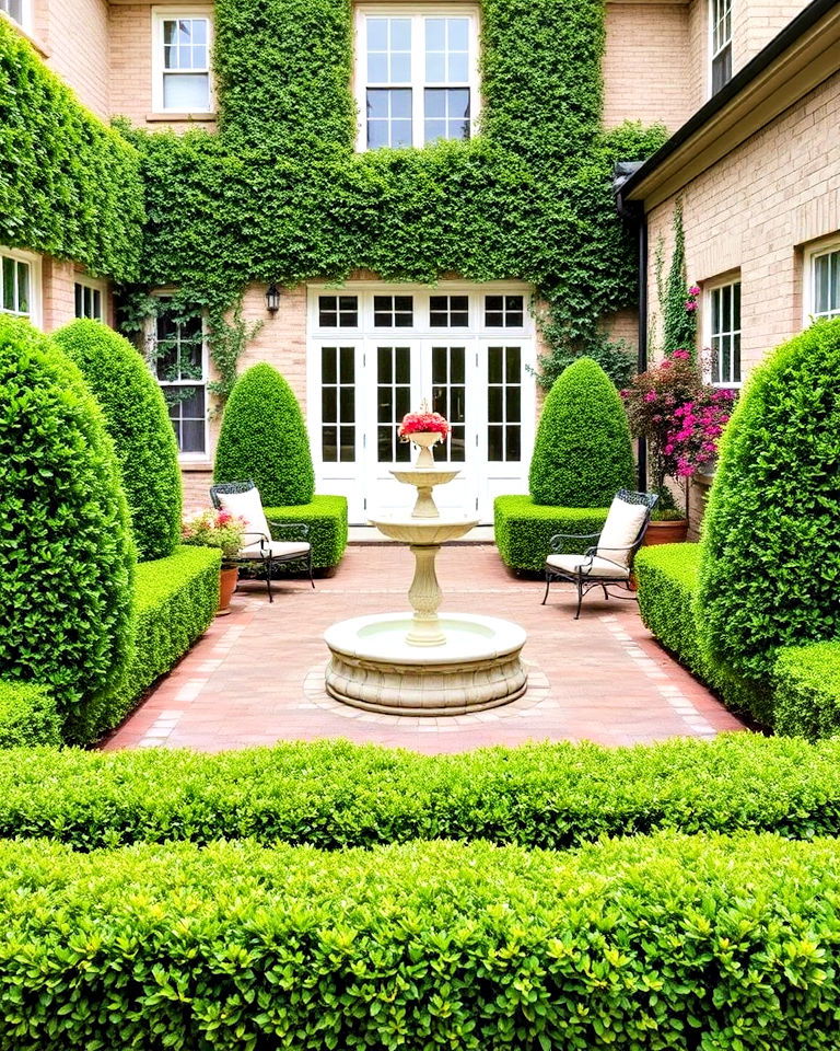 boxwood courtyard borders - 15 Front Yard Boxwood Shrubs
