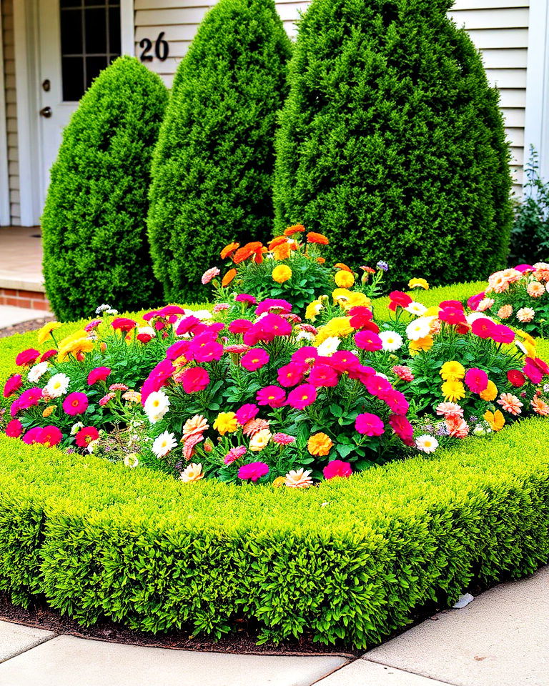 boxwood framed flower beds - 15 Front Yard Boxwood Shrubs