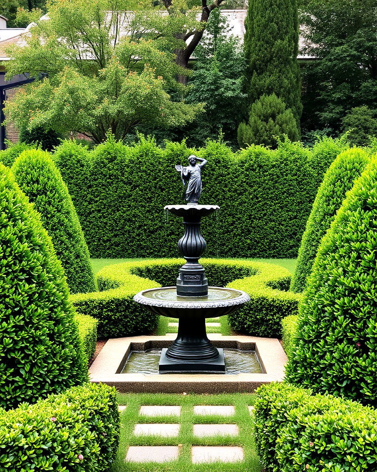 boxwood frames for lawn sculptures - 20 Front Yard Boxwood Designs