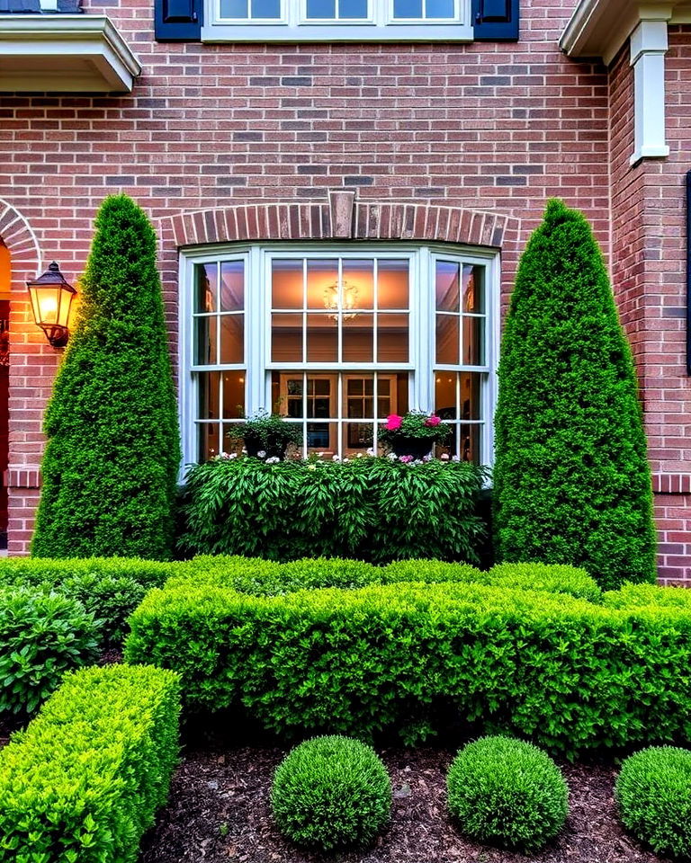 boxwood window framing - 20 Front Yard Boxwood Designs