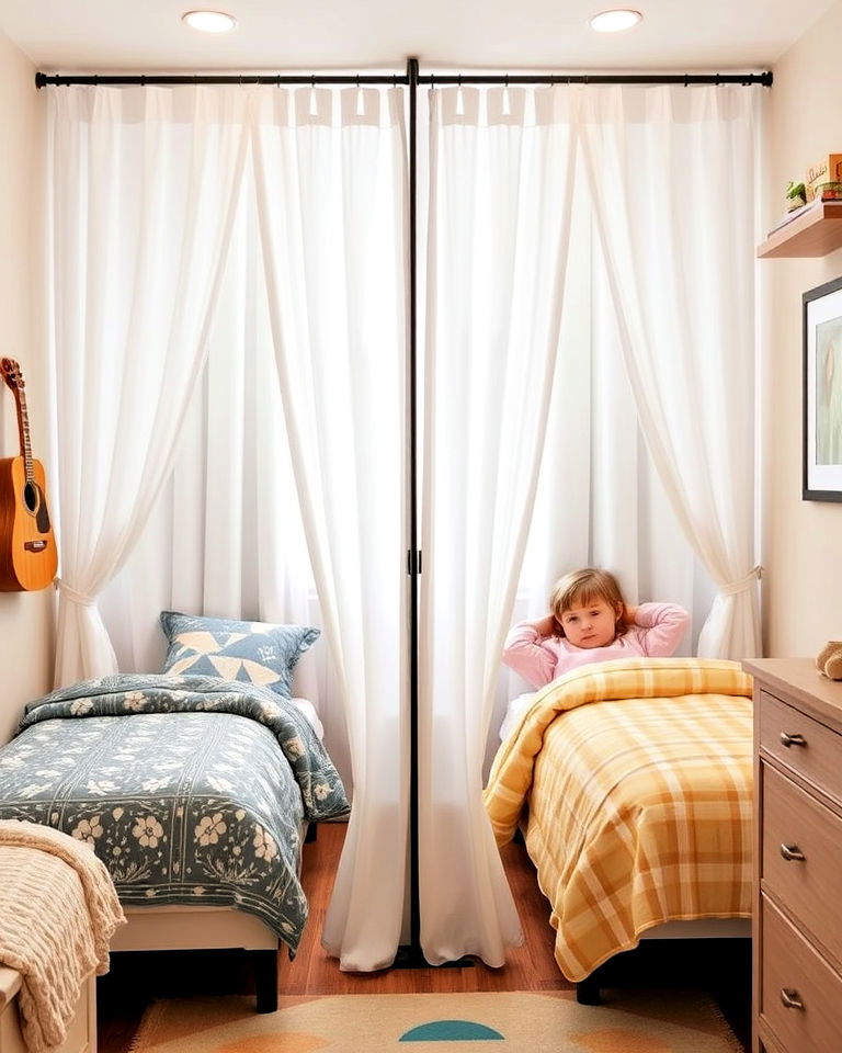 boy and girl room dividers for privacy - 40 Boy and Girl Shared Small Room Ideas