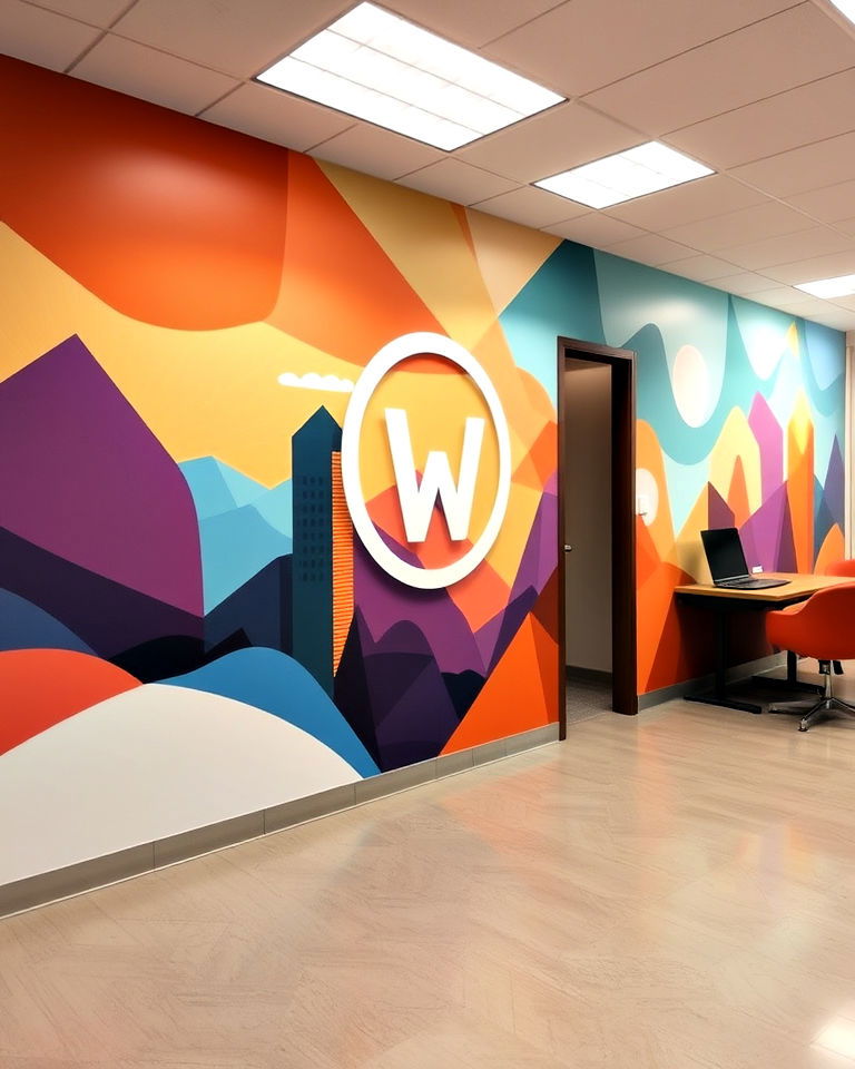 branding focused murals for office - 30 Office Wall Murals