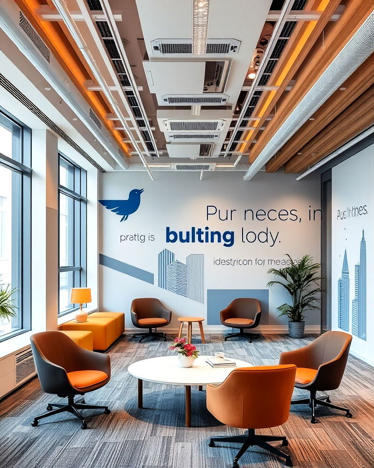 branding in into the office design - 25 Corporate Office Interior Design Ideas