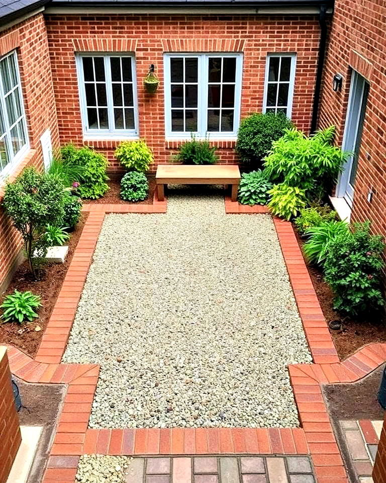 brick border courtyard design - 15 Brick Courtyard Ideas