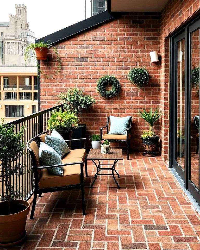 brick look balcony tiles - 20 Balcony Tiles Ideas