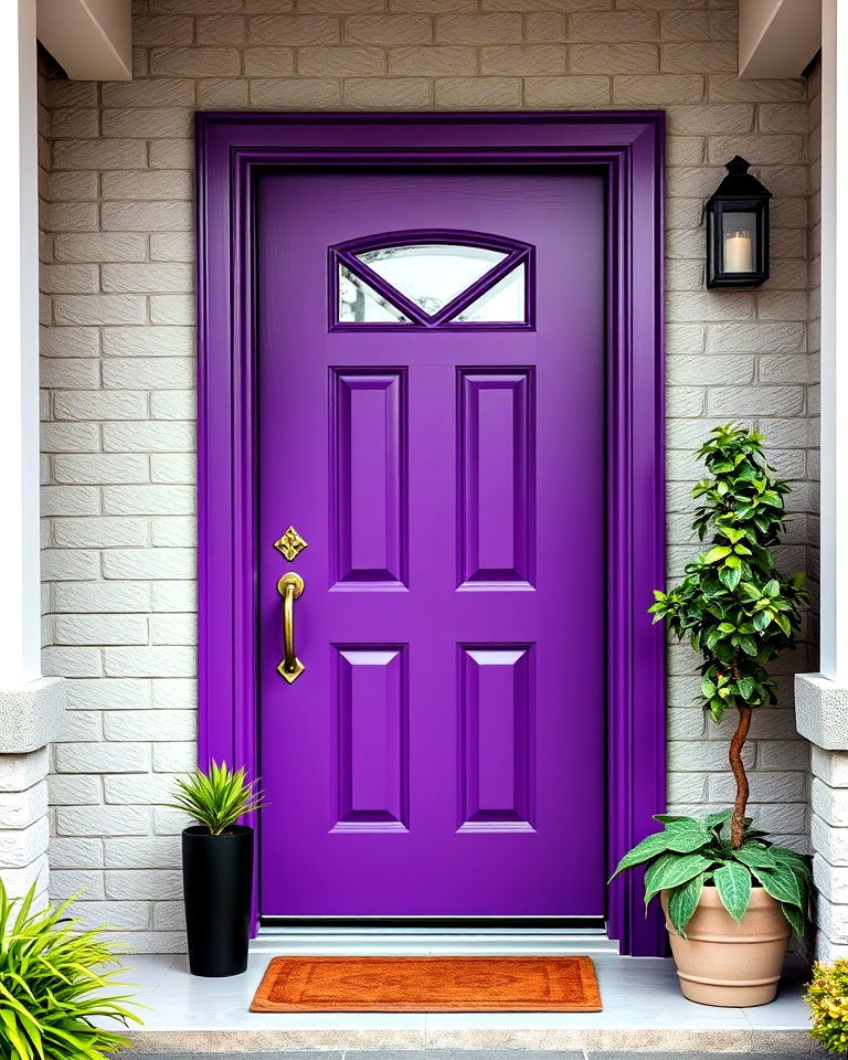 bright amethyst front door for vibrancy - 25 Purple Front Door Ideas
