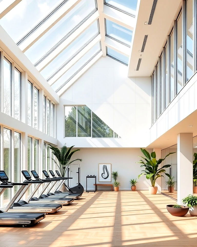 bright and airy gym design - 25 Gym Interior Design Ideas