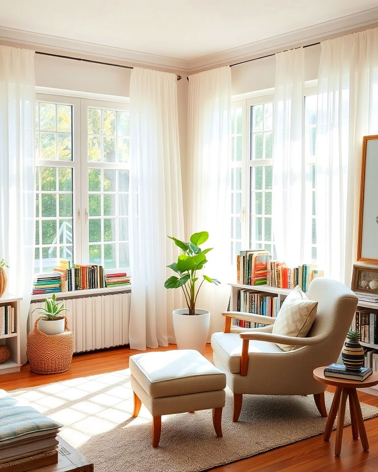 bright and airy reading room - 25 Reading Room Ideas