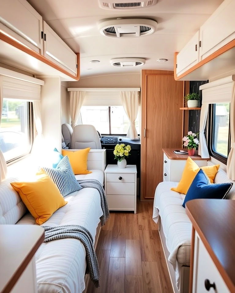 bright and light colors rv decorating - 25 Rv Decorating Ideas