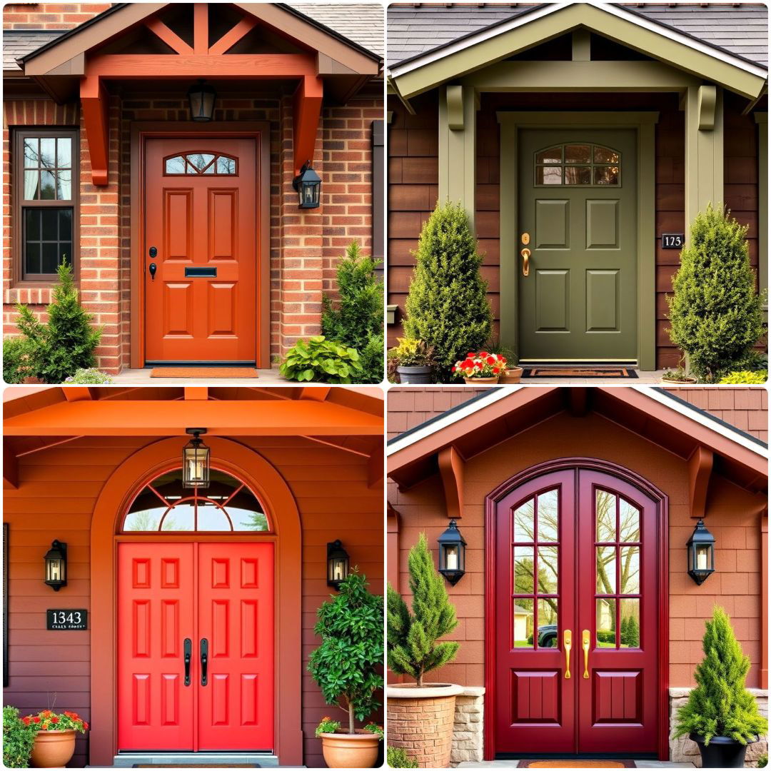 brown house front door colors