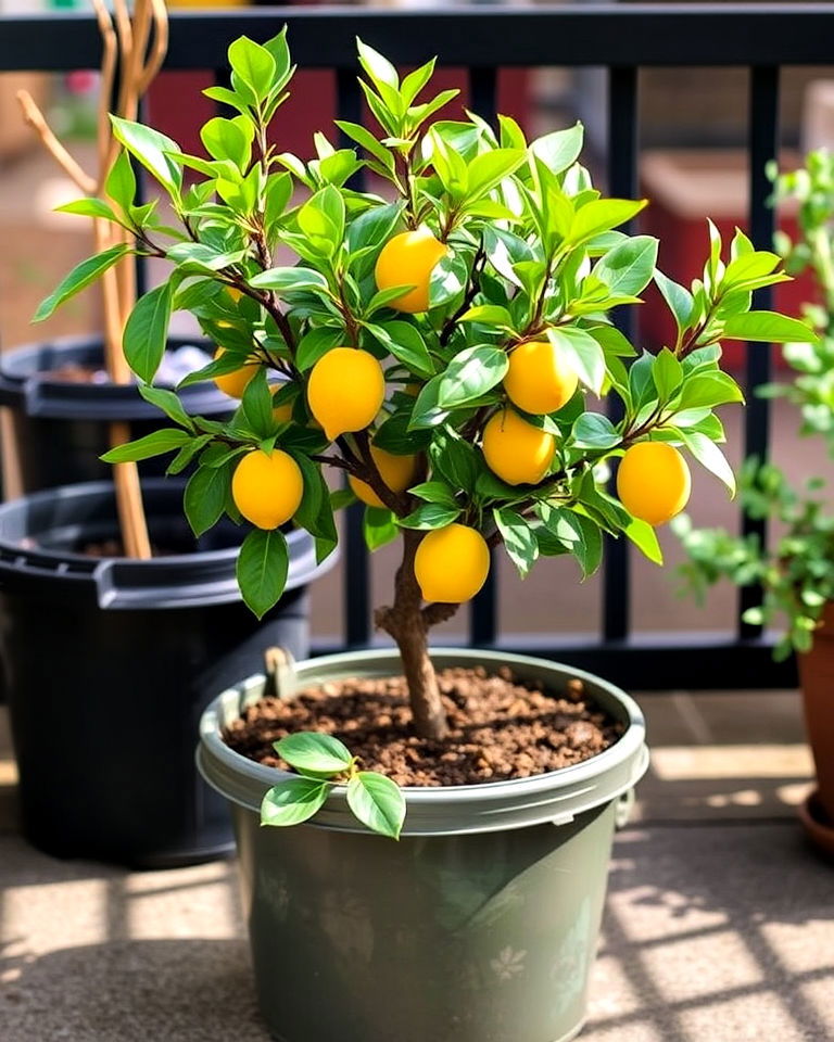 bucket fruit trees in small spaces - 15 Bucket Garden Ideas
