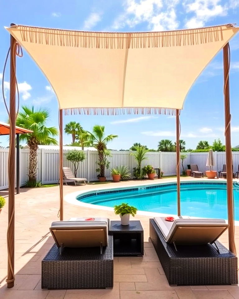 budget friendly diy canvas canopy budget friendly diy canvas canopy - 20 Pool Canopy Ideas