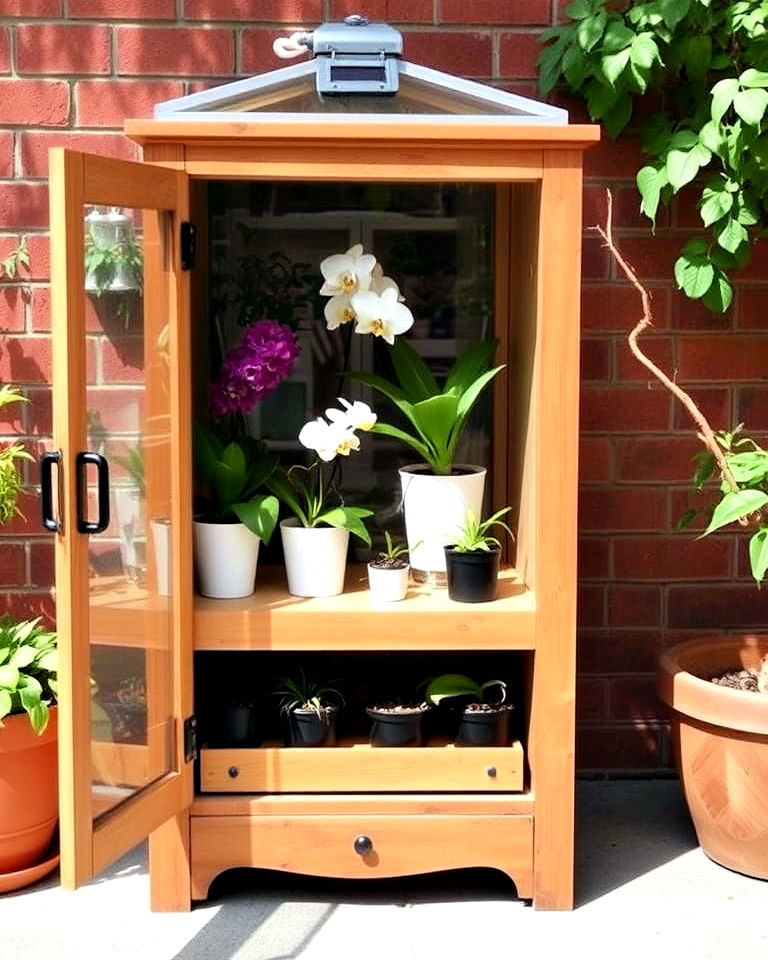 build a greenhouse cabinet - 20 Urban Garden Ideas