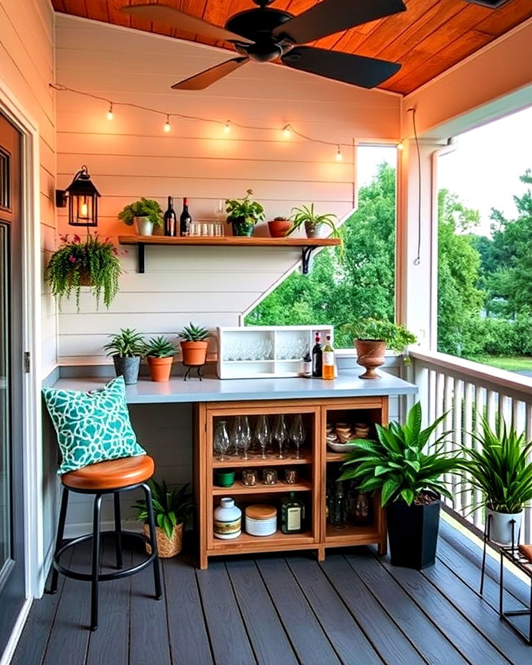 built in bar transforms your veranda - 40 Veranda Ideas