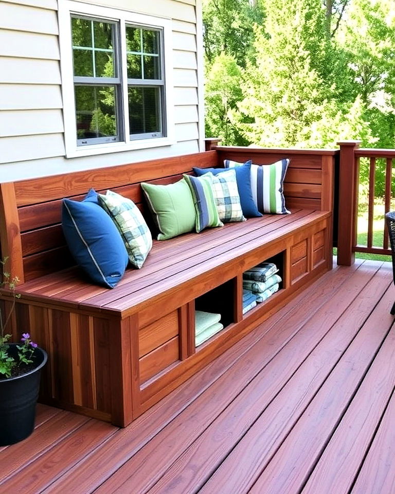built in bench deck seating - 20 Deck Seating Ideas