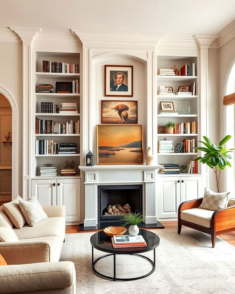 built in bookcases nancy meyers living room - 15 Nancy Meyers Living Room Ideas