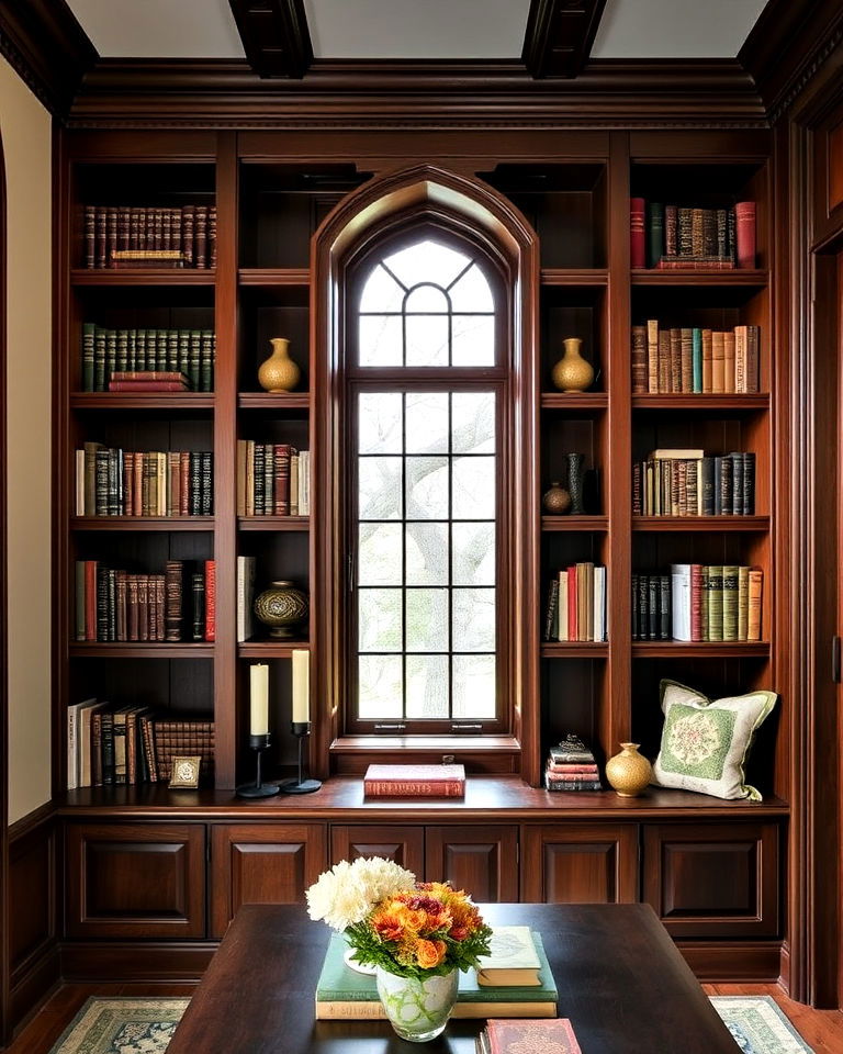 built in bookshelves to tudor interiors - 25 Tudor Style House Interior Ideas