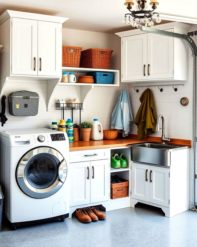 built in laundry station garage mudroom - 20 Garage Mudroom Ideas