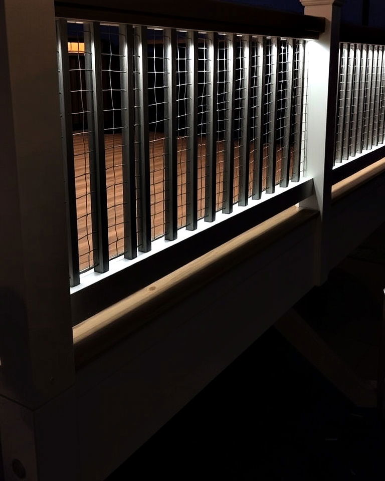 built in lighting hog wire deck railing - 15 Hog Wire Deck Railing Ideas