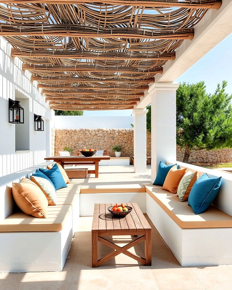 built in seating for home - 25 Greek Style Home Ideas