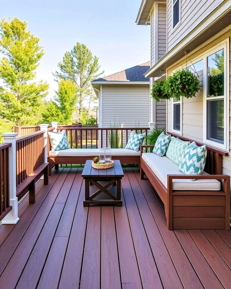 built in seating on composite deck - 25 Composite Deck Ideas