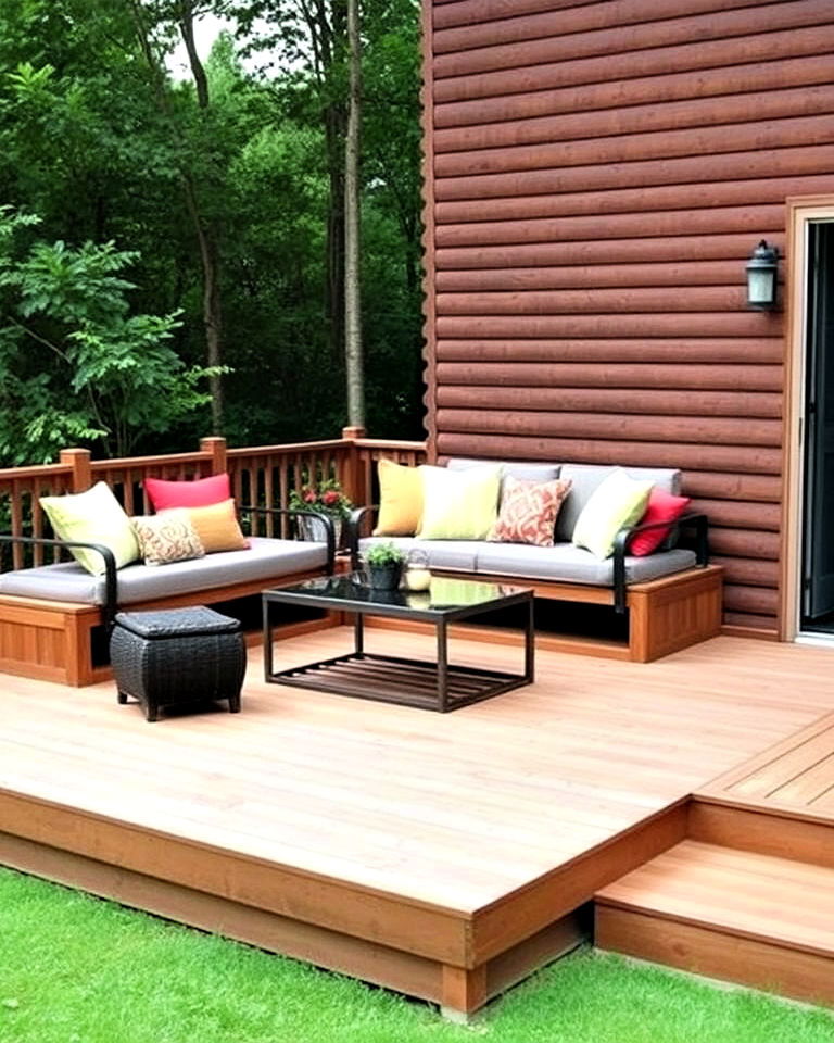 built in seating platform deck - 25 Platform Deck Ideas