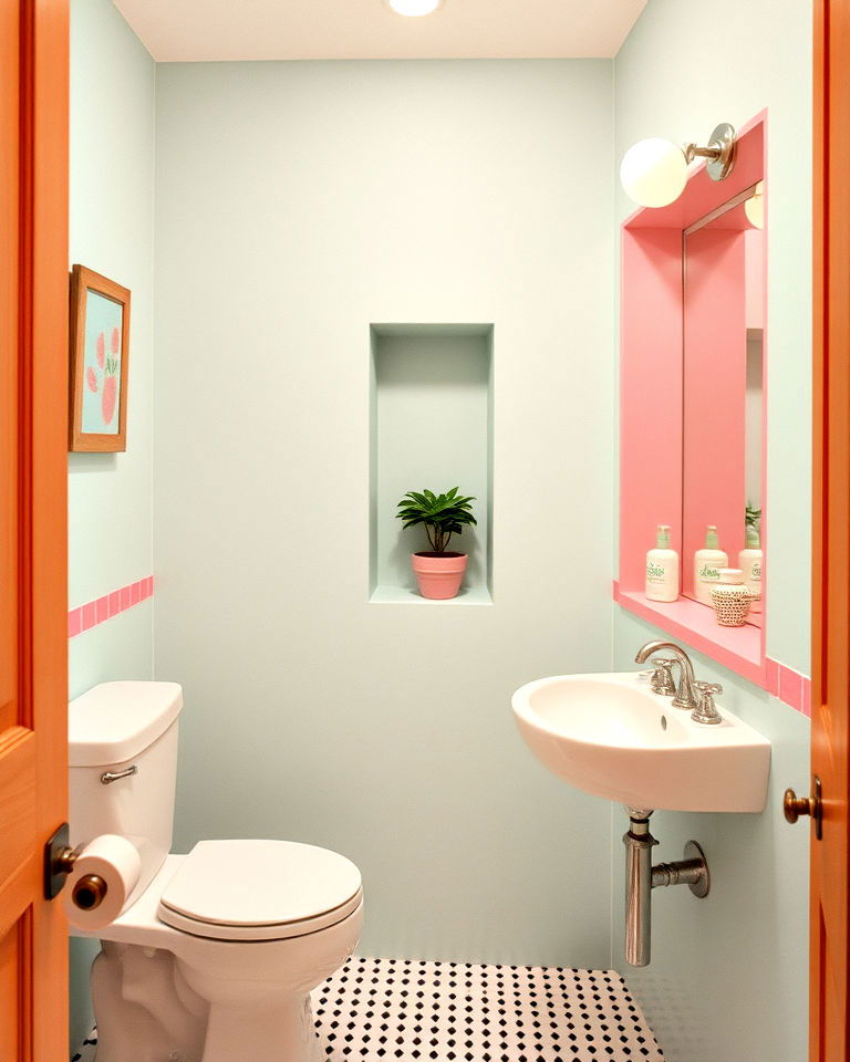 built in wall niche in bathroom - 15 1960s Bathroom Ideas