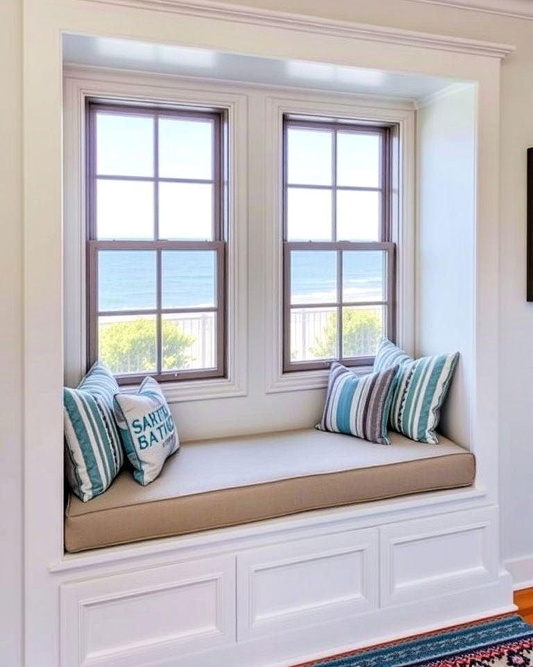 built in window seats coastal interior design - 30 Coastal Interior Design Ideas