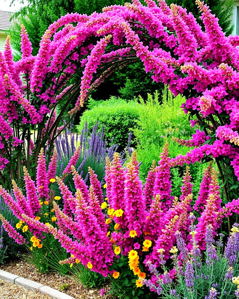 butterfly bush borders to frame garden paths - 15 Butterfly Bush Landscaping Ideas