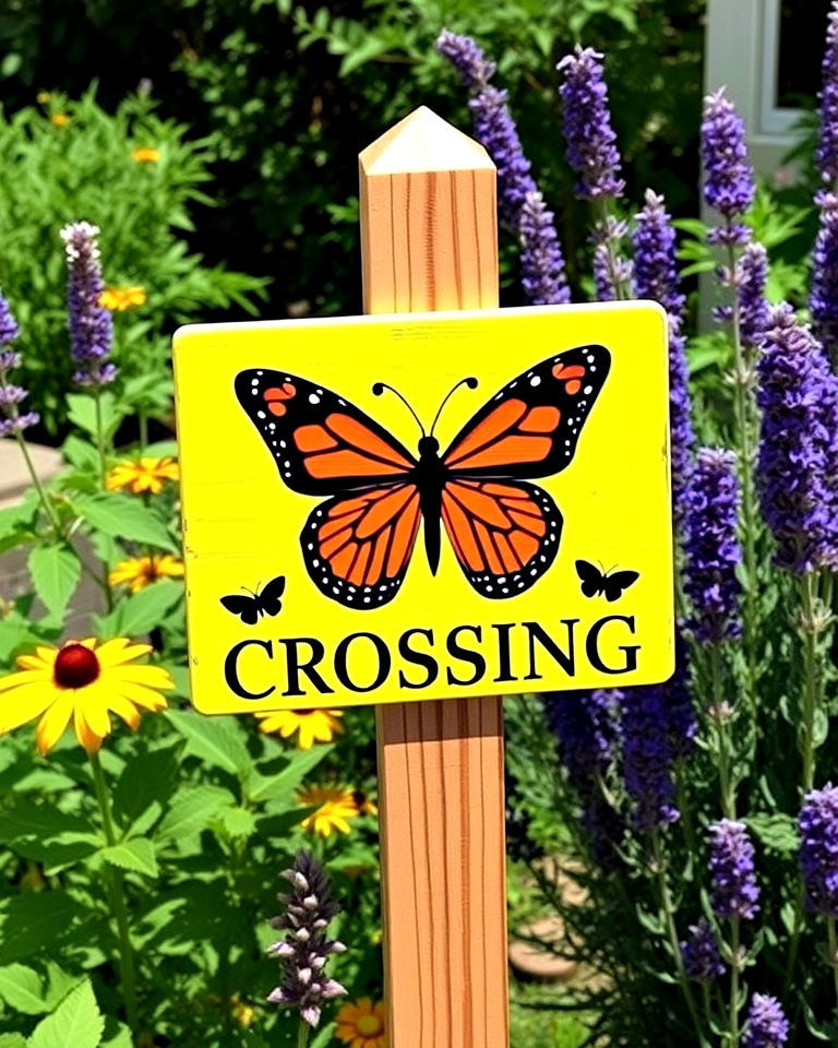 butterfly crossing sign - 20 Garden Sign Ideas