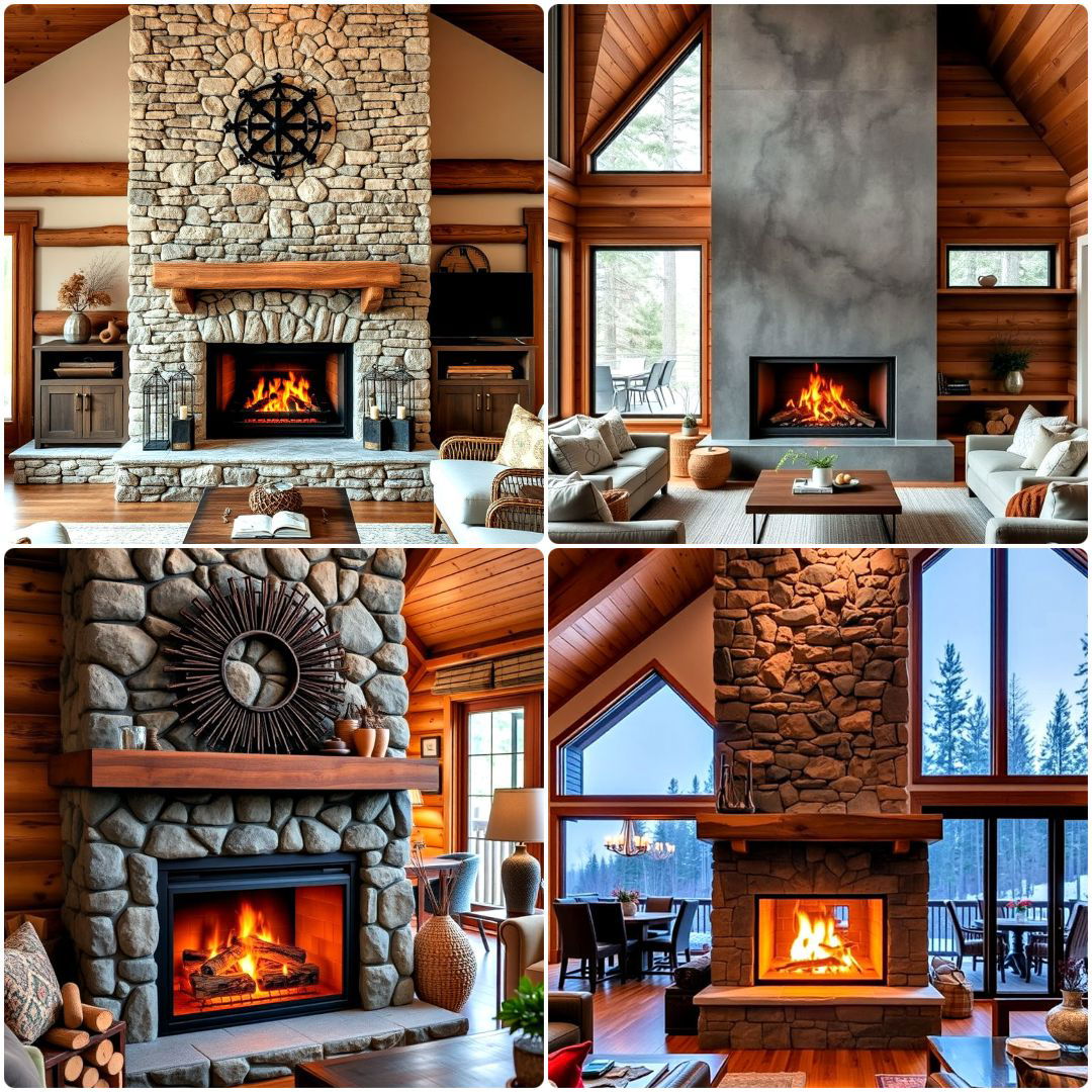 cabin fireplace ideas