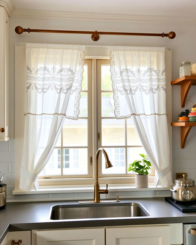 cafe style curtains cafe style curtains - 25 Farmhouse Curtain Ideas
