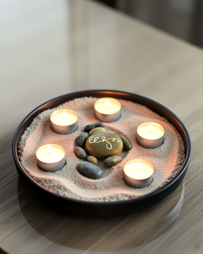 candlelit sand garden - 15 Small Zen Garden Ideas
