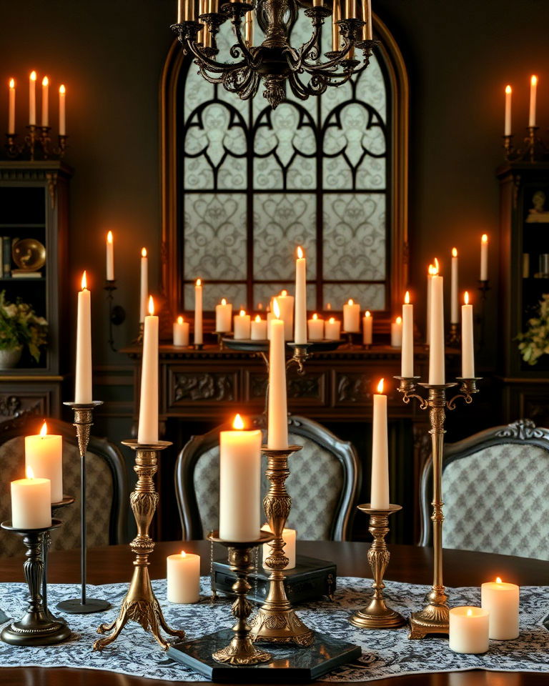 candles and candelabras dark academia home - 25 Dark Academia House Ideas