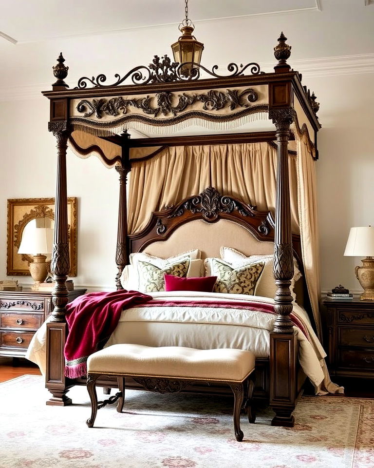 canopy beds evoke the romance of old world design - 20 Old World Interior Design Ideas
