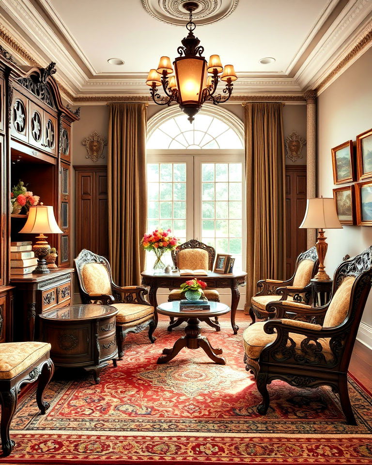 carved wood furniture home office - 25 Traditional Home Office Ideas
