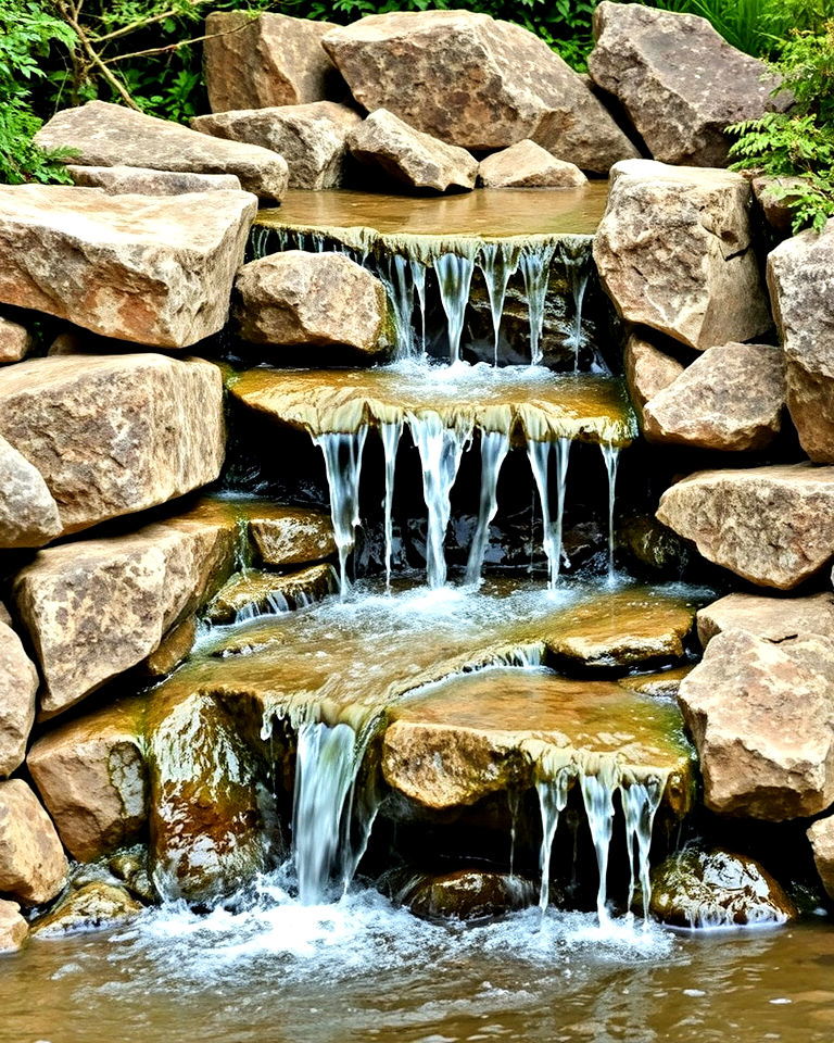 cascades among weathered rocks - 15 Waterfall With Rocks