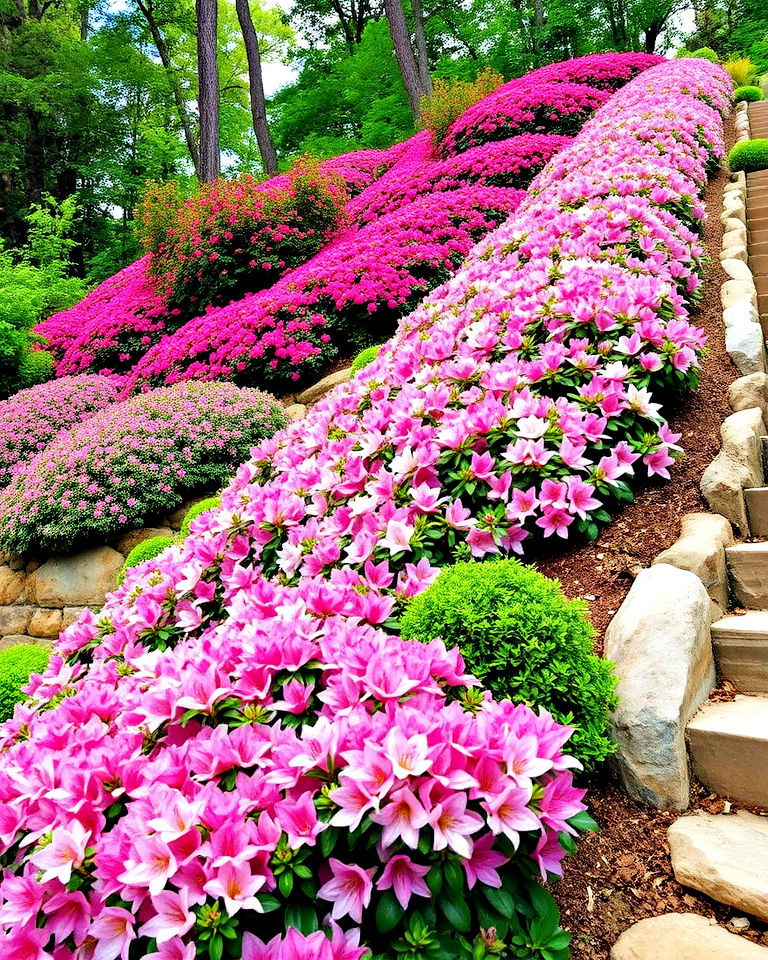 cascading azalea slope - 15 Azalea Garden Ideas