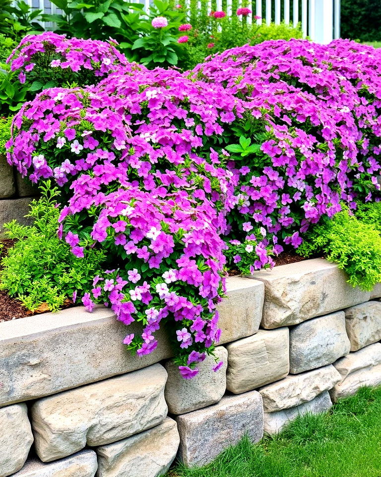 cascading retaining wall - 15 Creeping Phlox Landscaping Ideas