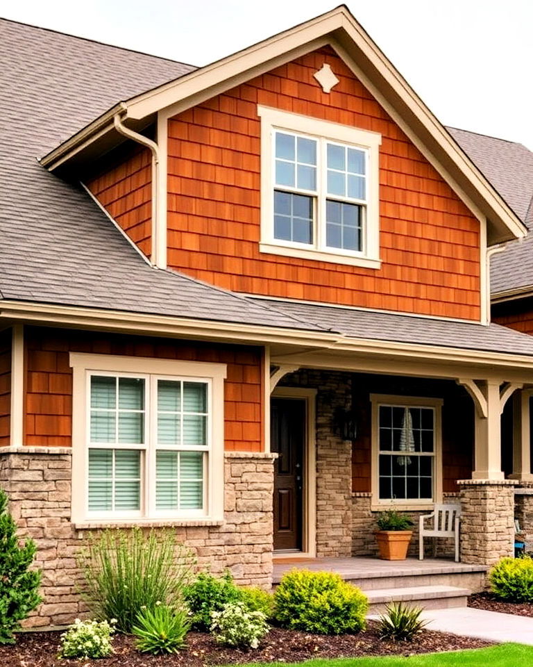 cedar brown siding for craftsman style homes - 30 House Siding Colors