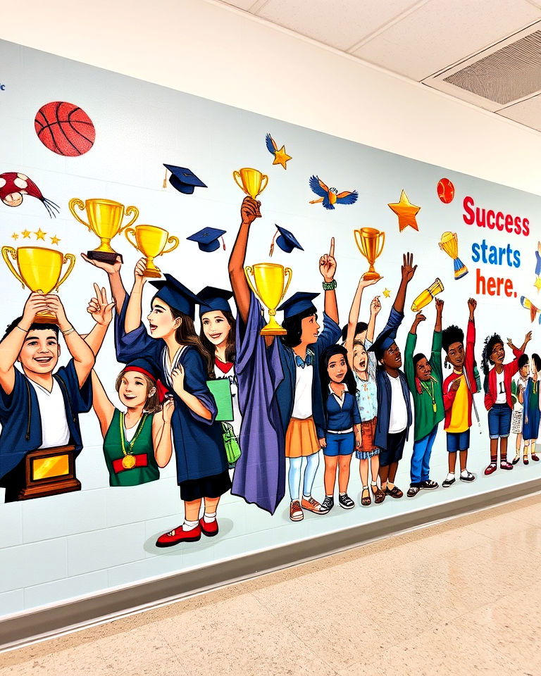 celebrating achievements mural - 40 School Mural Ideas