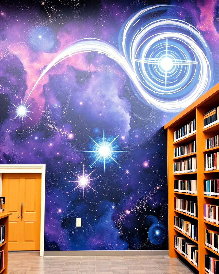 celestial exploration library mural - 15 Library Murals