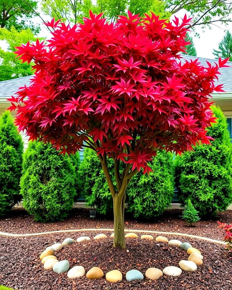 central focal point japanese maple tree landscaping - 20 Front Yard Japanese Maple Tree Landscaping Ideas